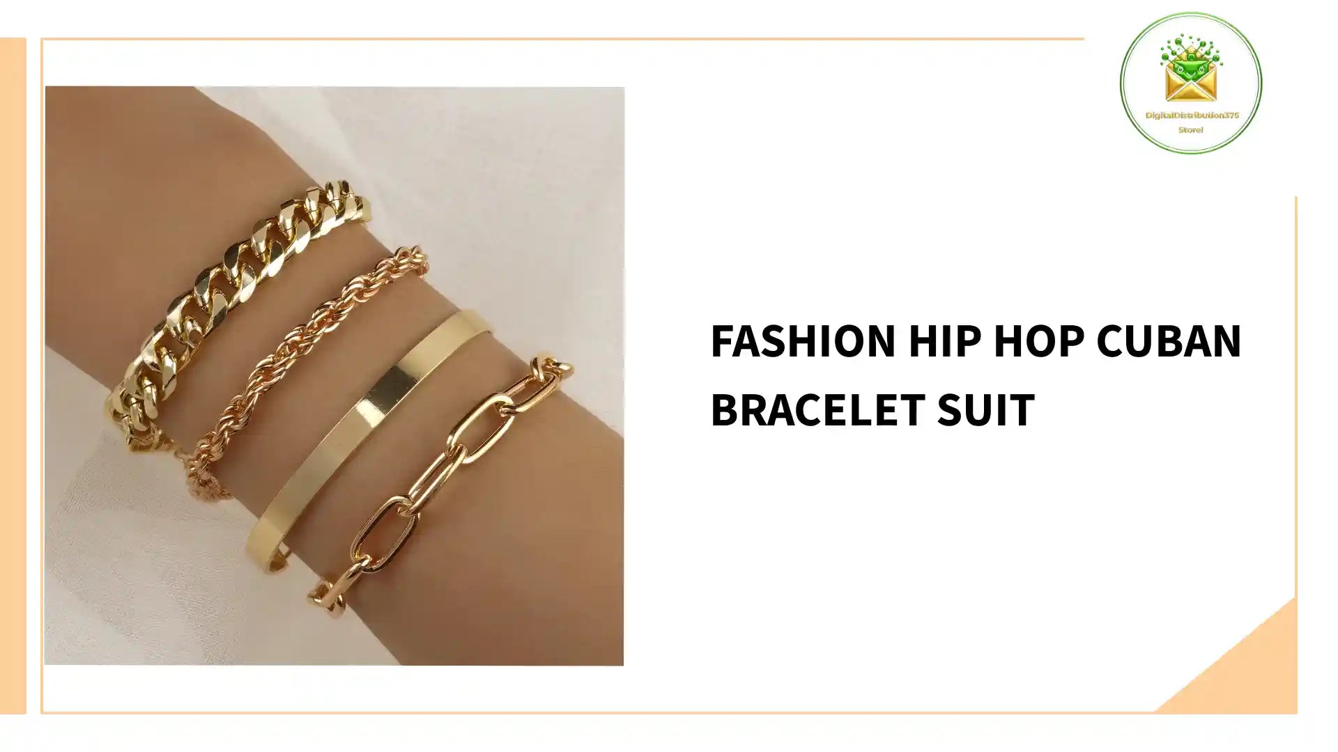 Fashion Hip Hop Cuban Bracelet Suit by@Outfy