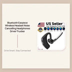 Bluetooth Earpiece Wireless Headset Noise Cancelling Headphones Driver Trucker by@Outfy