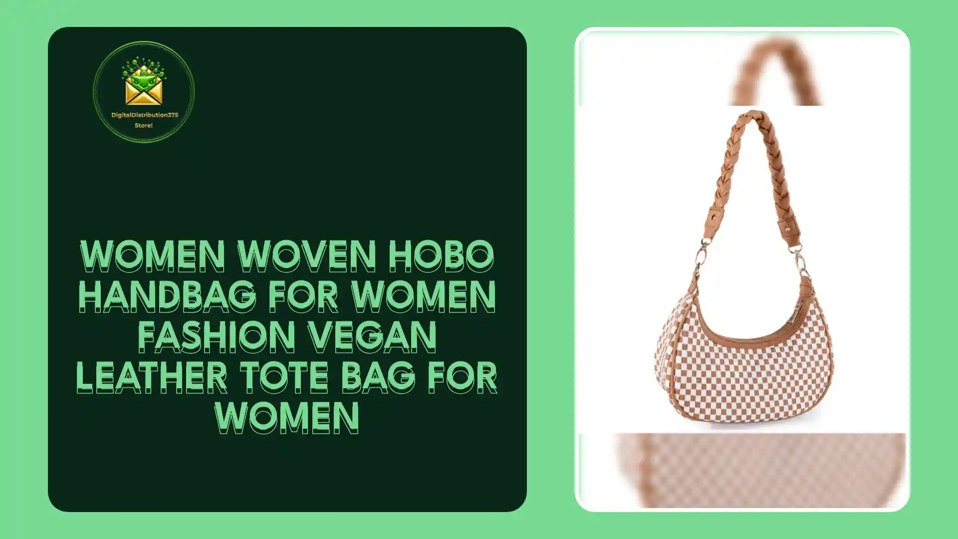 Women Woven Hobo Handbag For Women Fashion Vegan Leather Tote Bag For Women by@Outfy