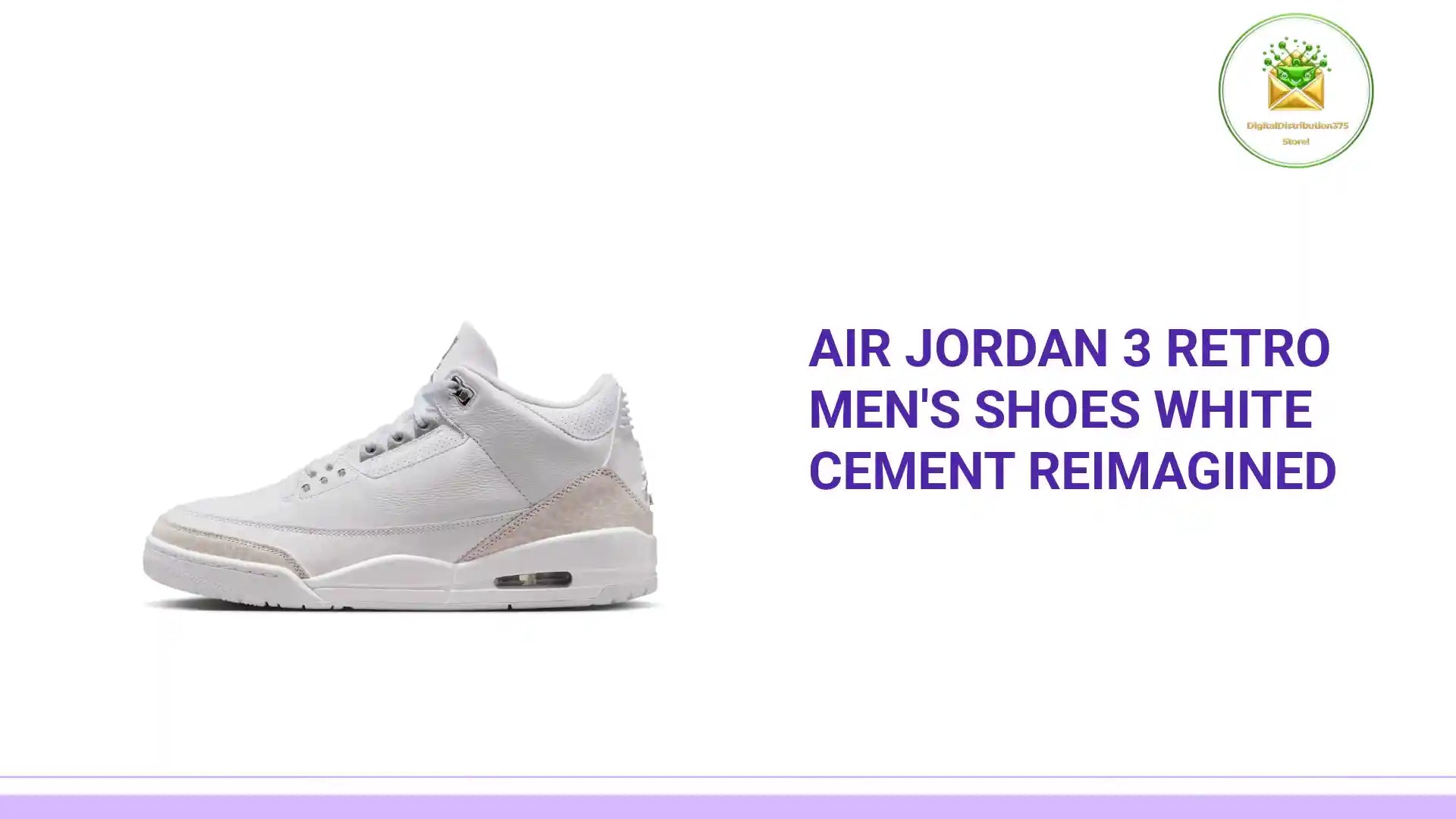 Air Jordan 3 Retro Men's Shoes White Cement Reimagined by@Outfy
