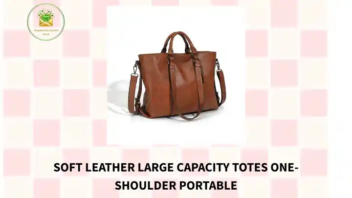 Soft Leather Large Capacity Totes One-shoulder Portable by@Outfy