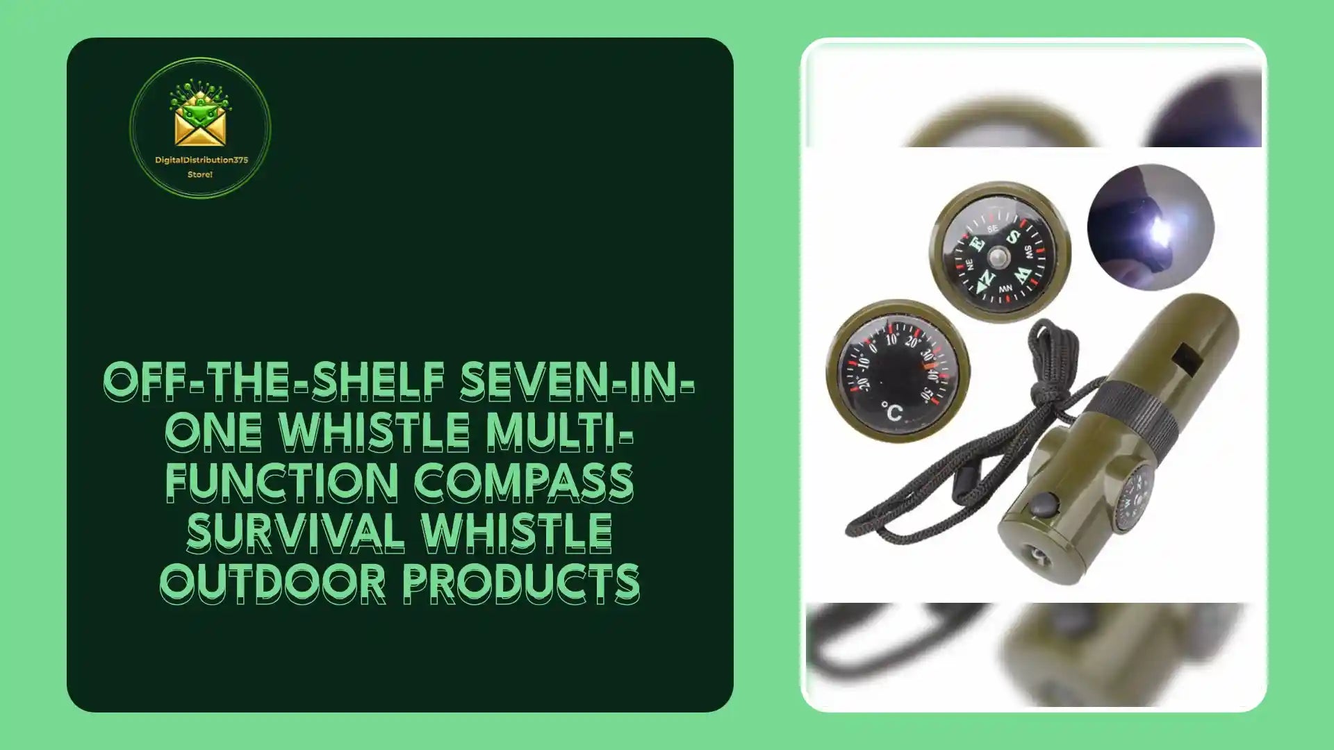 Off-the-shelf seven-in-one whistle multi-function compass survival whistle outdoor products by@Outfy