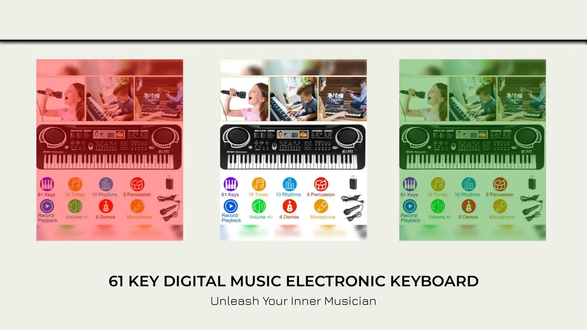 61 Key Digital Music Electronic Keyboard by@Outfy