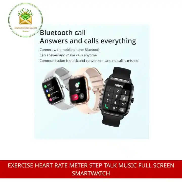 Exercise Heart Rate Meter Step Talk Music Full Screen Smartwatch by@Outfy