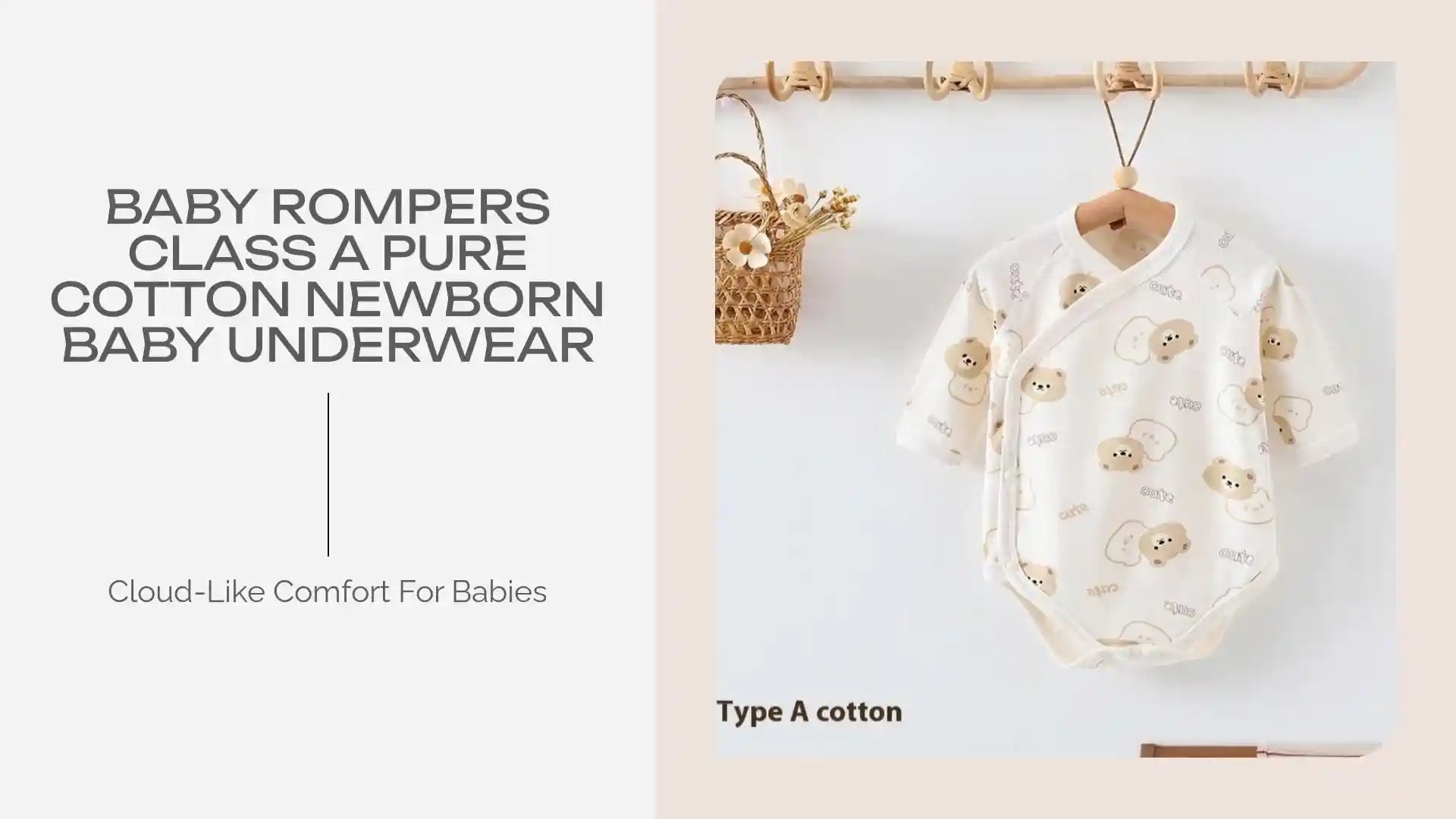 Baby Rompers Class A Pure Cotton Newborn Baby Underwear by@Outfy