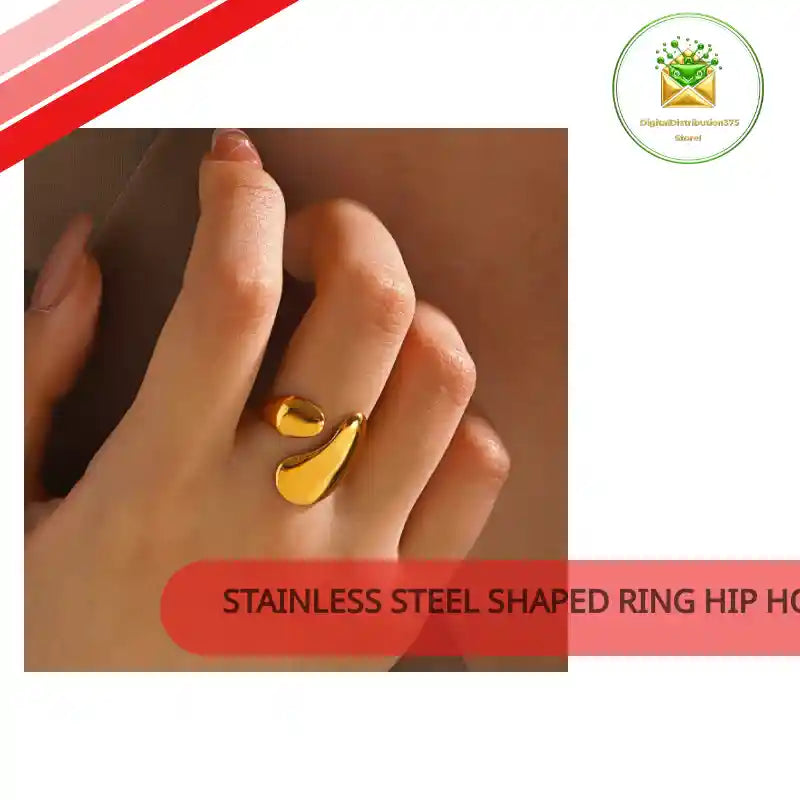 Stainless Steel Shaped Ring Hip Hop by@Outfy