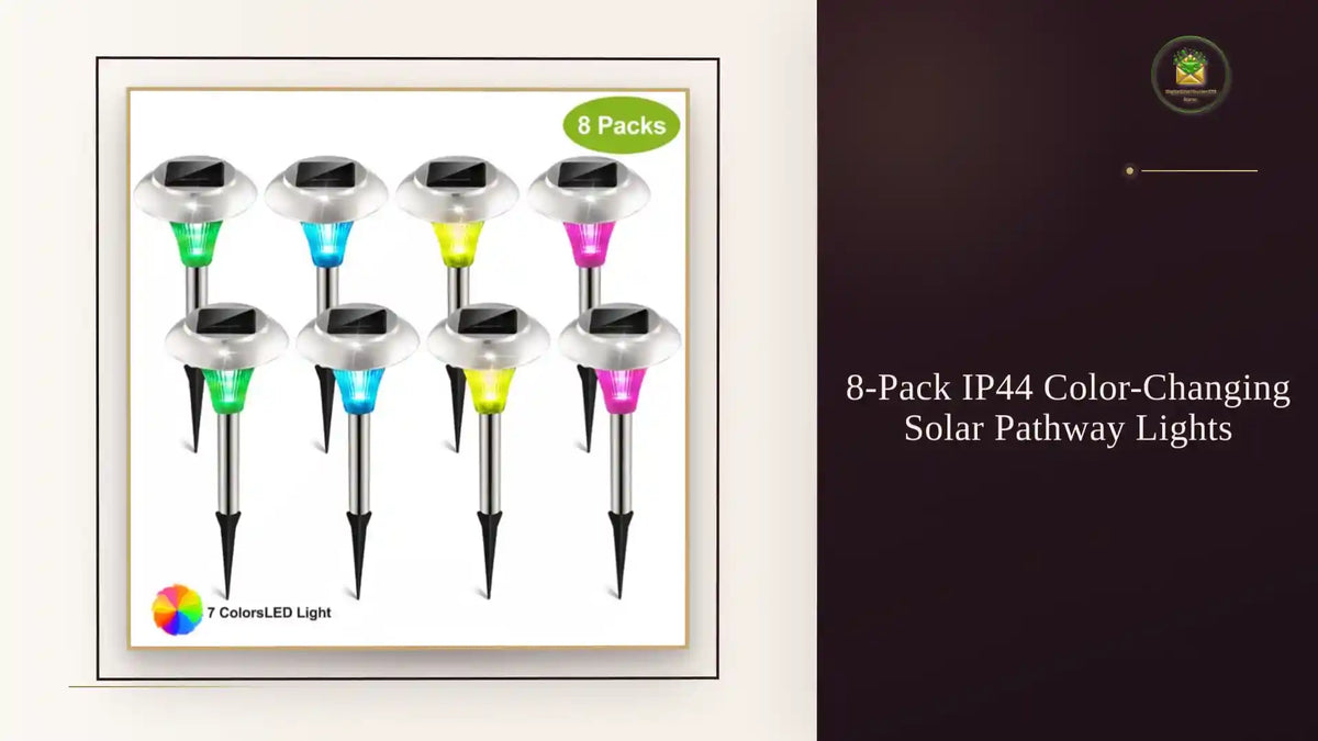 8-Pack IP44 Color-Changing Solar Pathway Lights by@Outfy