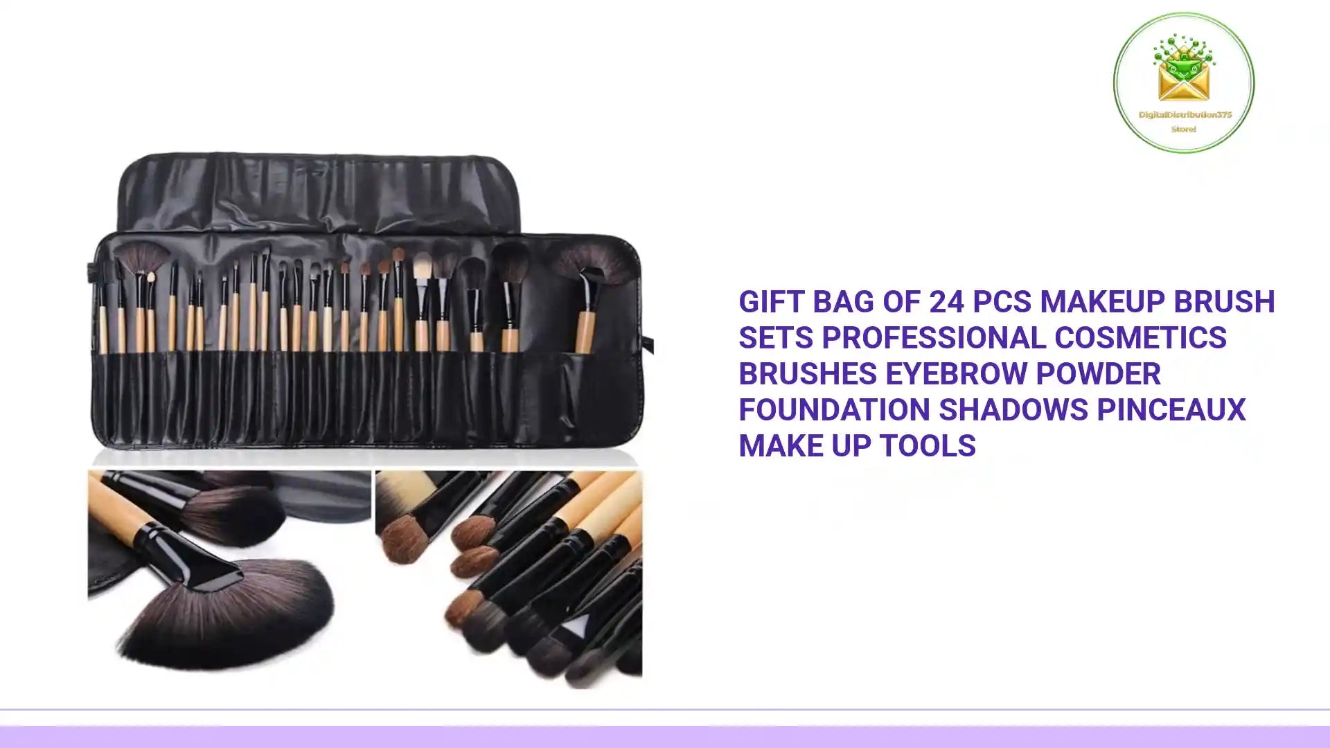 Gift Bag Of 24 Pcs Makeup Brush Sets Professional Cosmetics Brushes Eyebrow Powder Foundation Shadows Pinceaux Make Up Tools by@Outfy
