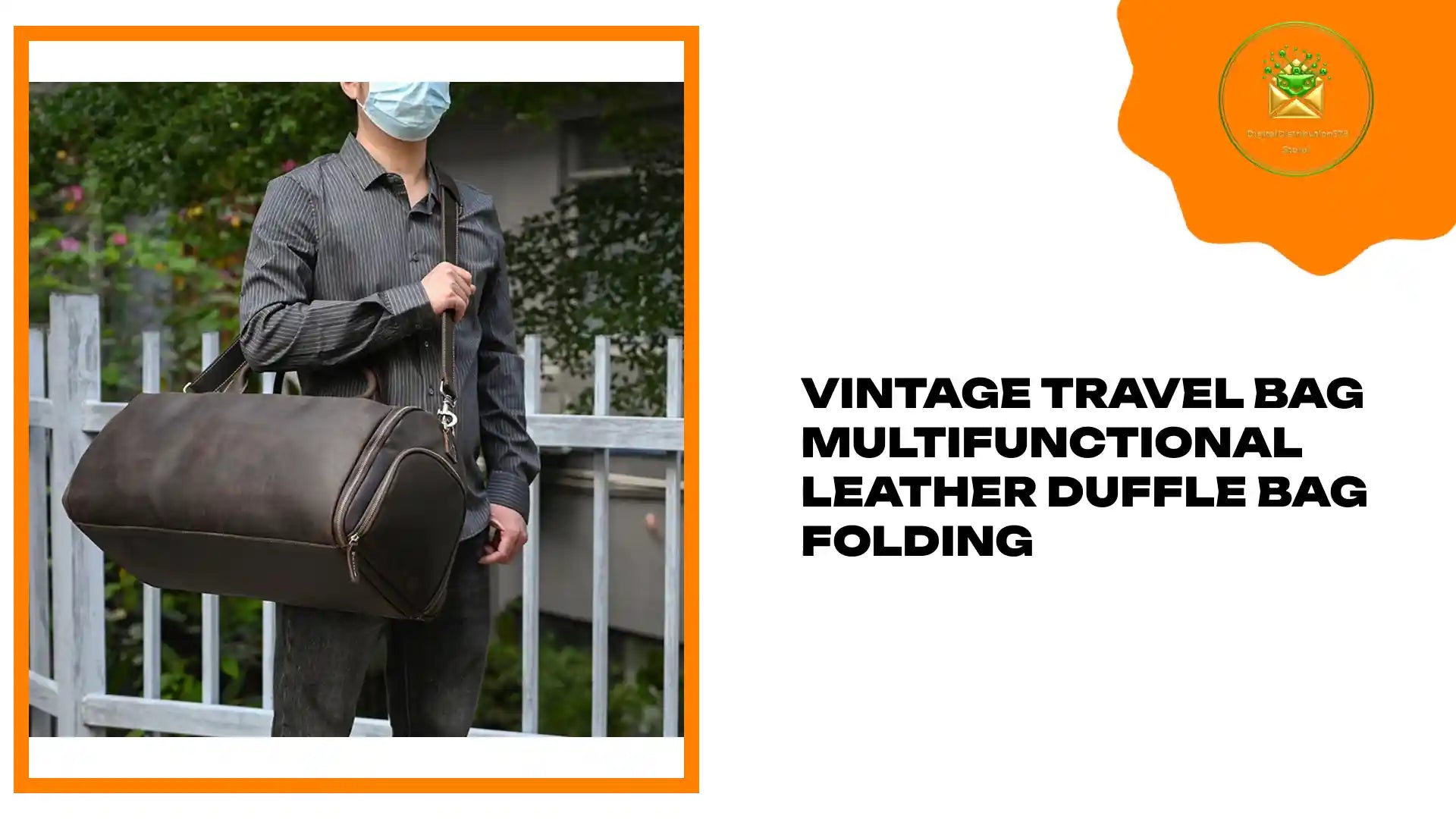 Vintage Travel Bag Multifunctional Leather Duffle Bag Folding by@Outfy