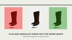 Plus-size Minimalist Suede High-top Riding Boots by@Outfy