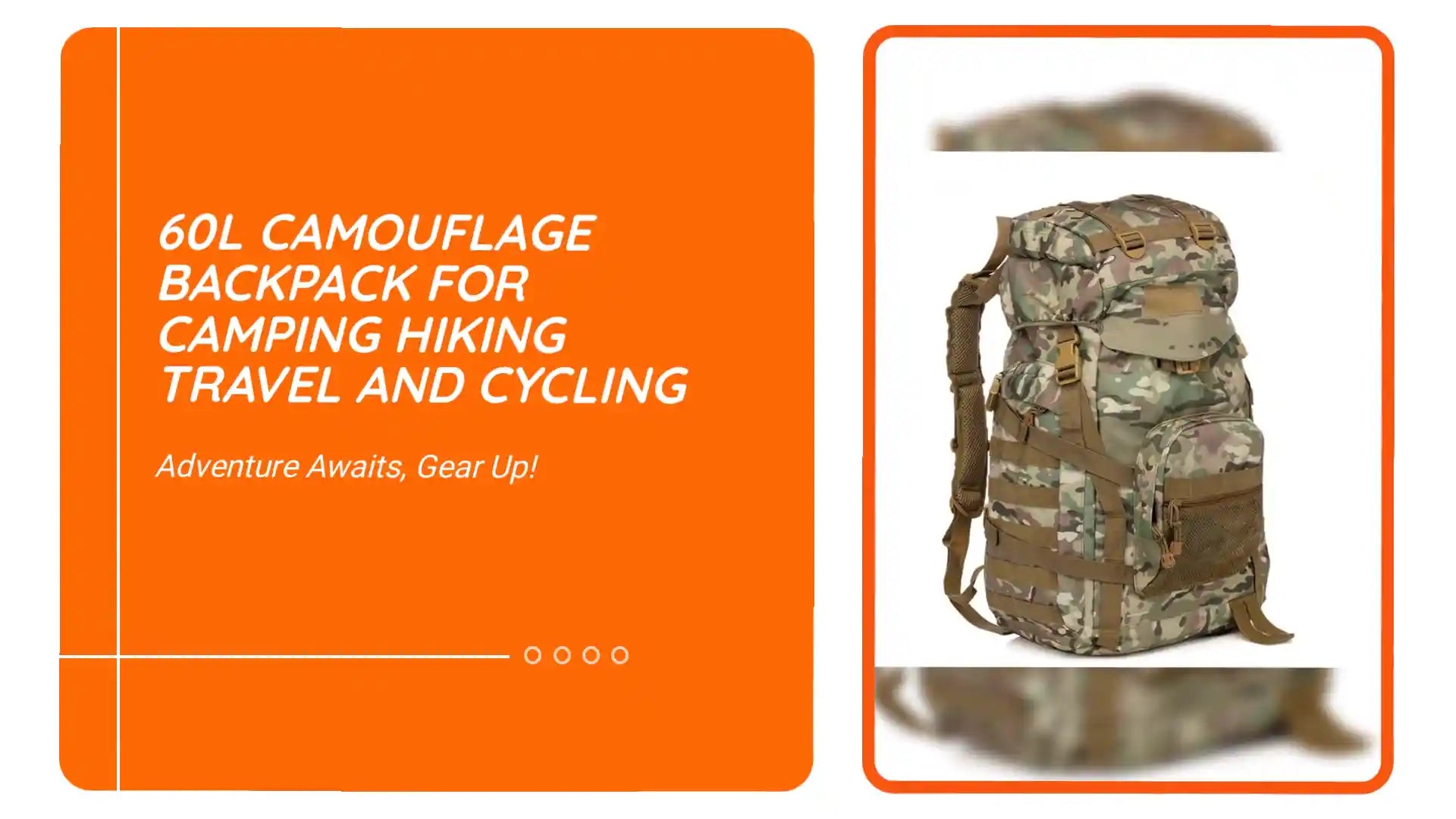 60L Camouflage Backpack For Camping Hiking Travel And Cycling by@Outfy