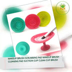 Makeup Brush Scrubbing Pad Makeup Brush Cleaning Pad Suction Cup Clean Cup Brush by@Outfy