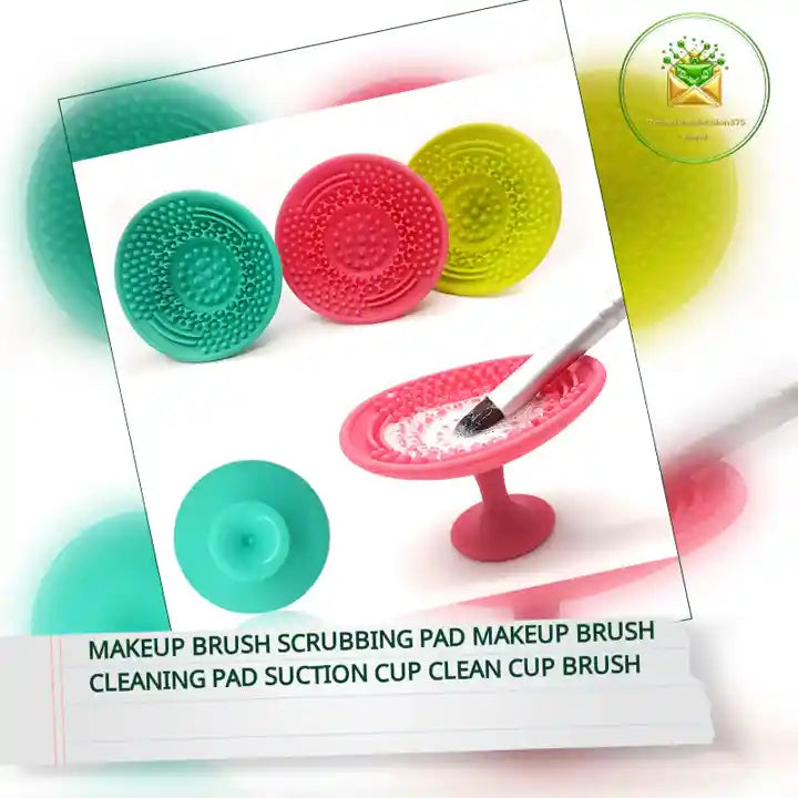 Makeup Brush Scrubbing Pad Makeup Brush Cleaning Pad Suction Cup Clean Cup Brush by@Outfy