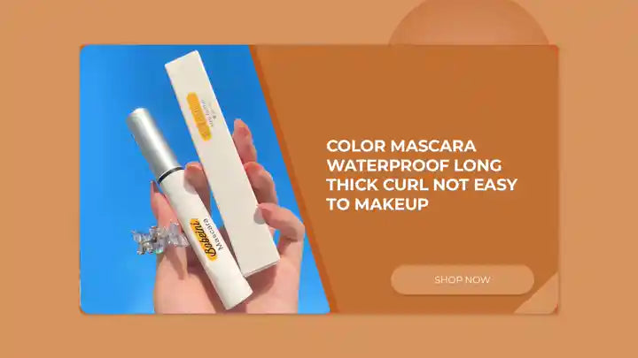 Color Mascara Waterproof Long Thick Curl Not Easy To Makeup by@Outfy