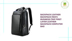 Backpack Leather Backpack Men's Business Trip First Layer Leather Backpack Computer Bag by@Outfy