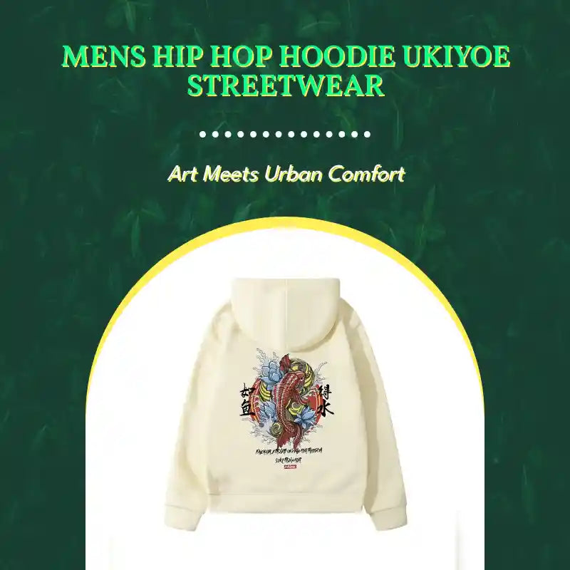Mens Hip Hop Hoodie Ukiyoe Streetwear by@Outfy