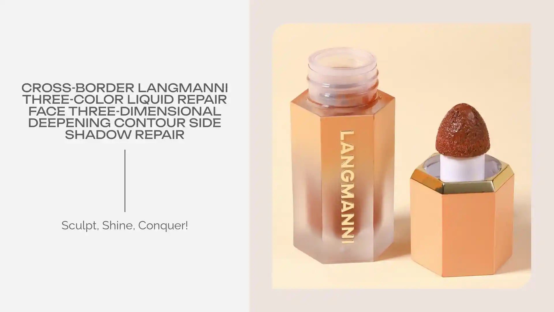 Cross-border Langmanni Three-color Liquid Repair Face Three-dimensional Deepening Contour Side Shadow Repair by@Outfy