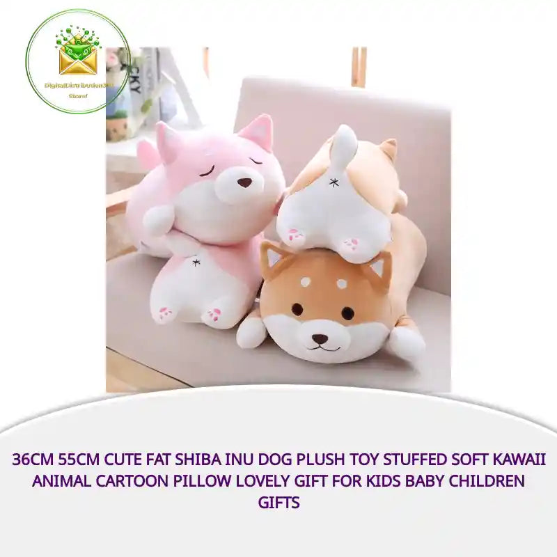 36cm 55cm Cute Fat Shiba Inu Dog Plush Toy Stuffed Soft Kawaii Animal Cartoon Pillow Lovely Gift For Kids Baby Children Gifts by@Outfy