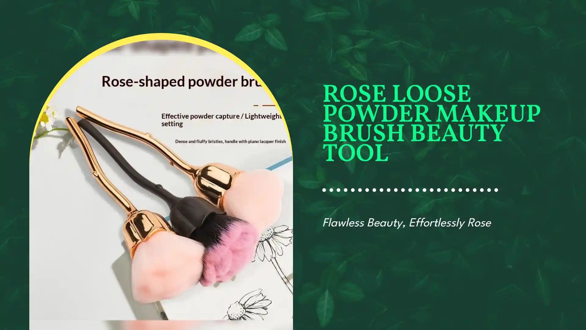 Rose Loose Powder Makeup Brush Beauty Tool by@Outfy