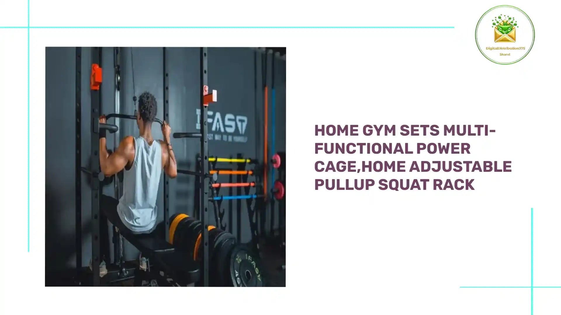 Home Gym Sets Multi-functional Power Cage,Home Adjustable Pullup Squat Rack by@Outfy