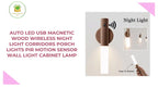 Auto LED USB Magnetic Wood Wireless Night Light Corridors Porch Lights PIR Motion Sensor Wall Light Cabinet Lamp by@Outfy