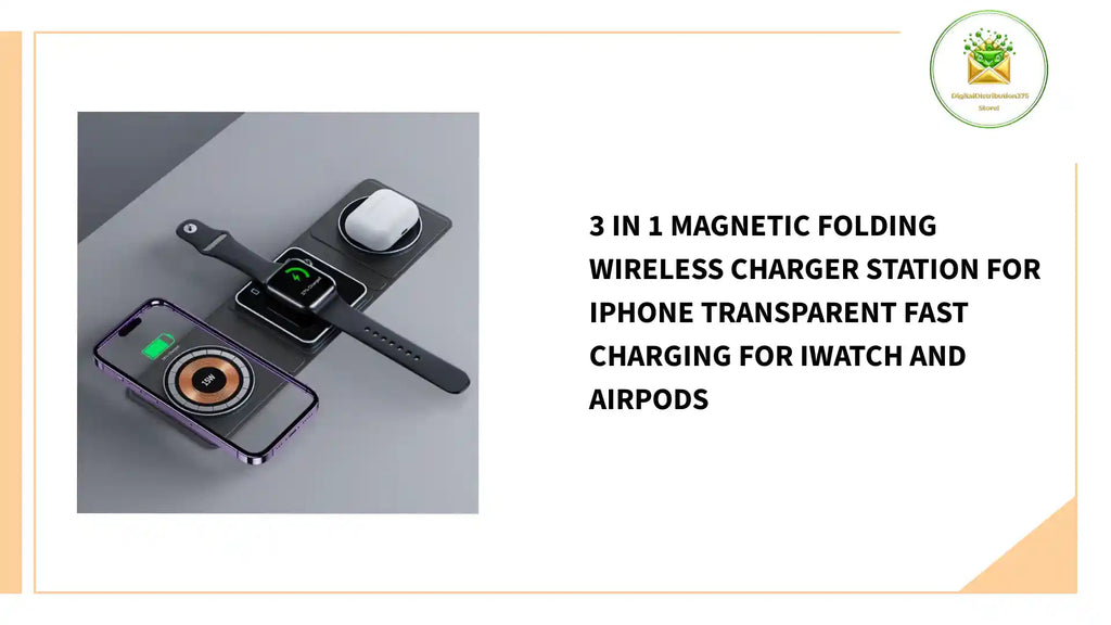 3 IN 1 Magnetic Folding Wireless Charger Station For IPhone Transparent Fast Charging For IWatch And Airpods by@Outfy