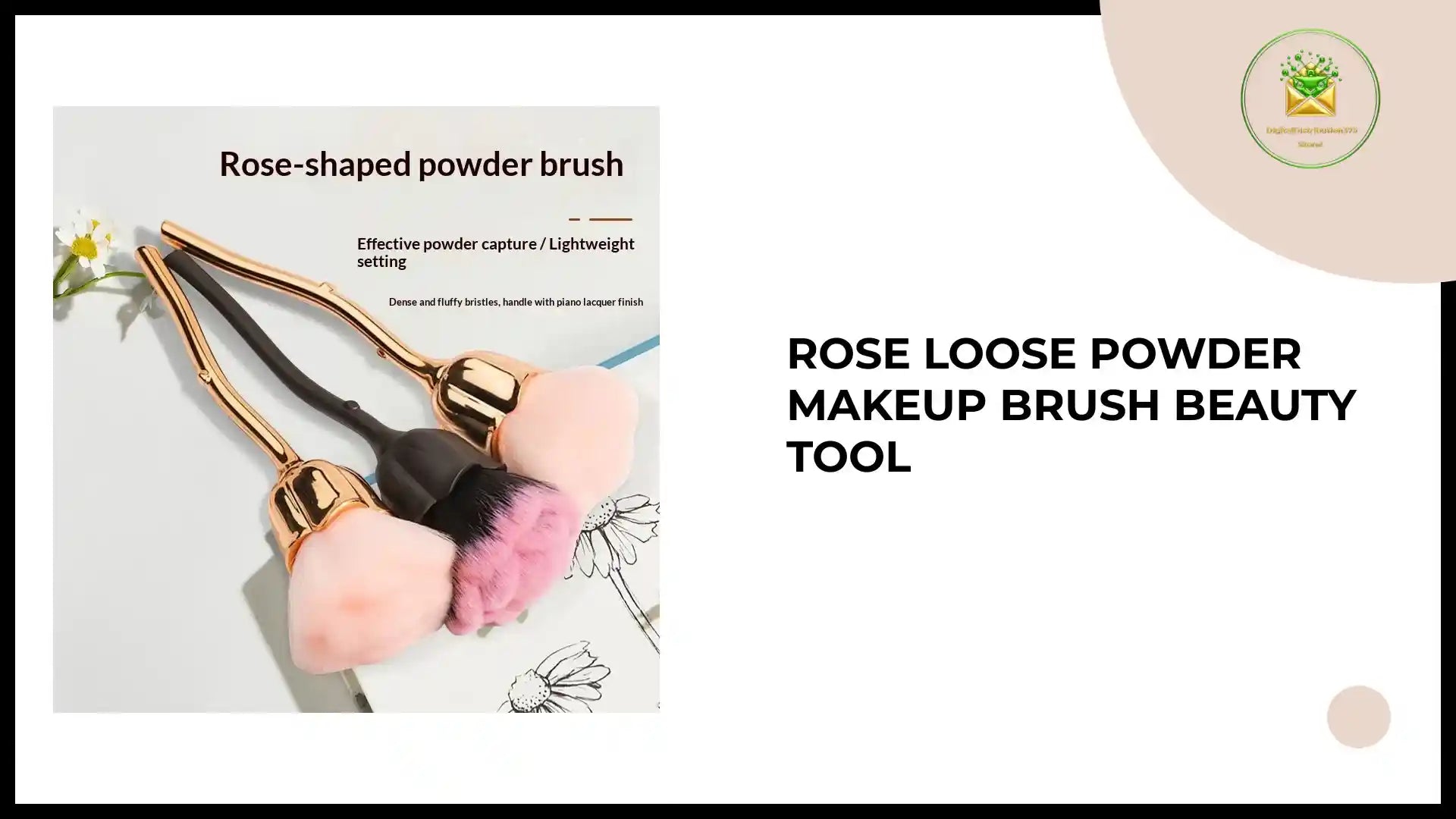 Rose Loose Powder Makeup Brush Beauty Tool by@Outfy
