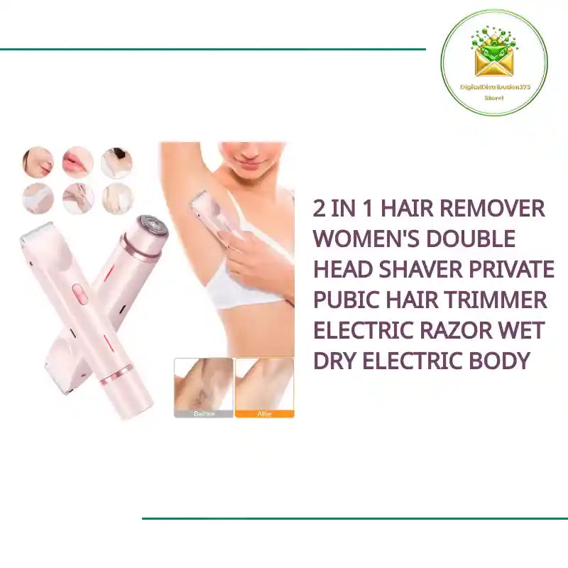 2 In 1 Hair Remover Women's Double Head Shaver Private Pubic Hair Trimmer Electric Razor Wet Dry Electric Body by@Outfy