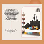 Fashionable Lunch Tote Bag Women's Thermal Insulation Lunch Box Leak-proof Crossbody Computer Storage Bag Quilted Large Capacity Handbag With Purse by@Outfy