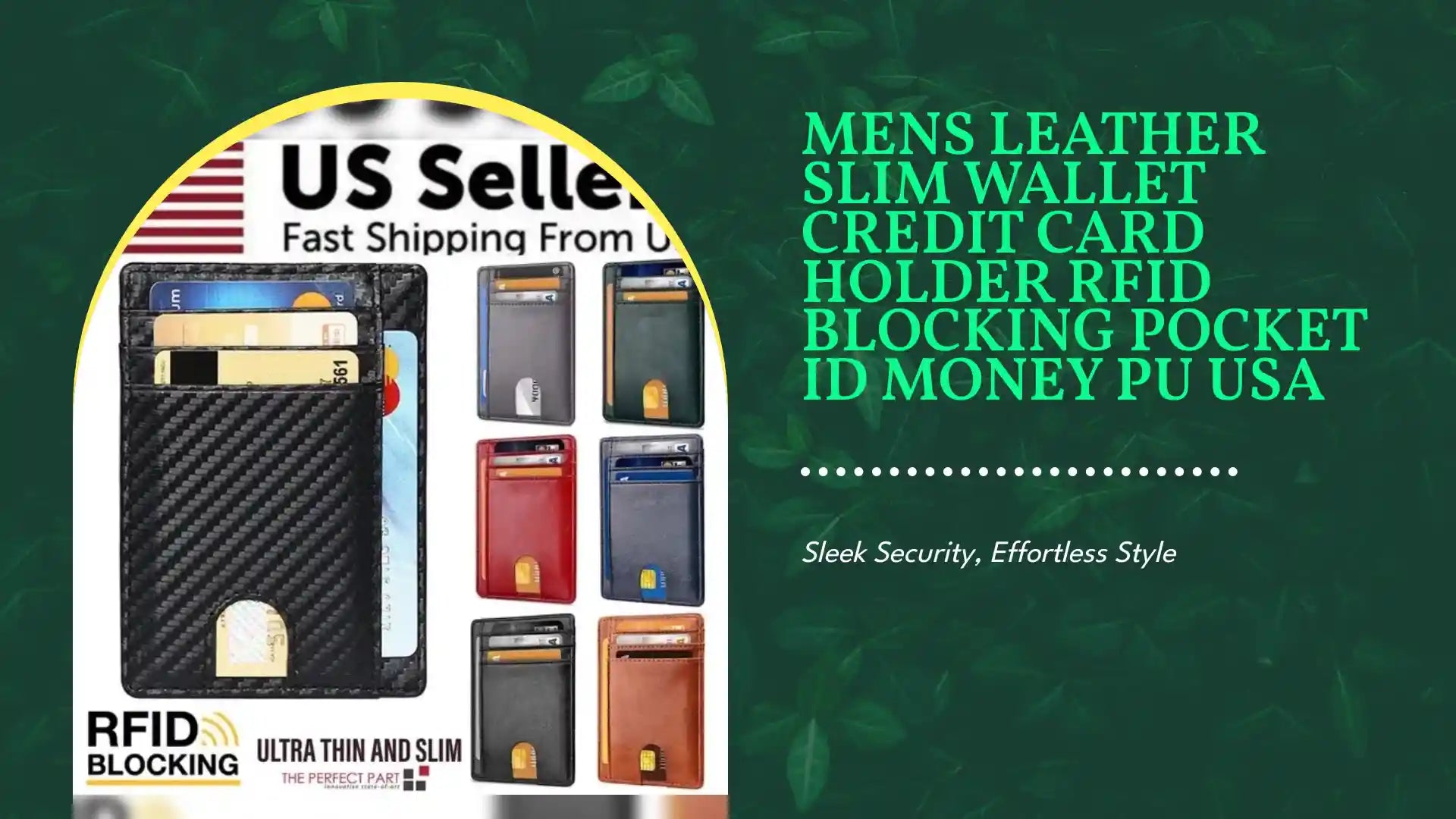 Mens Leather Slim Wallet Credit Card Holder RFID Blocking Pocket ID Money PU USA by@Outfy