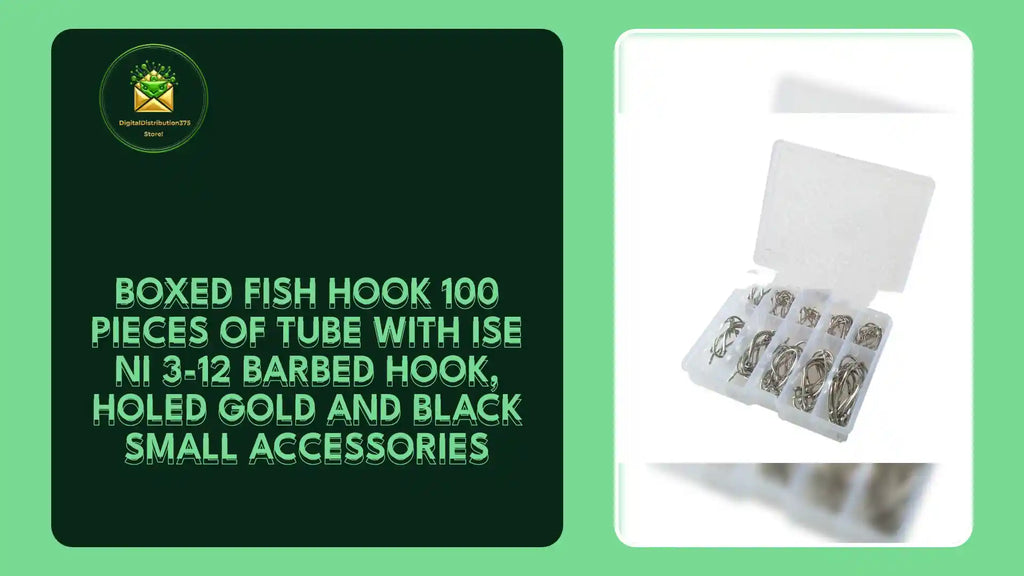 Boxed Fish Hook 100 Pieces Of Tube With Ise Ni 3-12 Barbed Hook, Holed Gold And Black Small Accessories by@Outfy