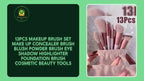 13Pcs Makeup Brush Set Make Up Concealer Brush Blush Powder Brush Eye Shadow Highlighter Foundation Brush Cosmetic Beauty Tools by@Outfy