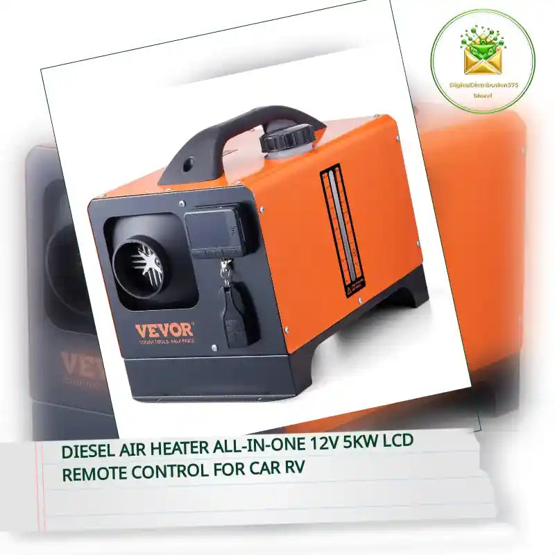 Diesel Air Heater All-in-one 12V 5KW LCD Remote Control For Car RV by@Outfy