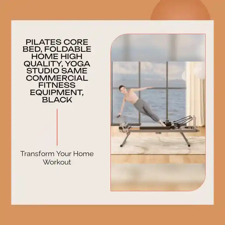 Pilates Core Bed, Foldable Home High Quality, Yoga Studio Same Commercial Fitness Equipment, Black by@Outfy
