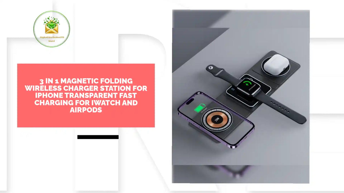 3 IN 1 Magnetic Folding Wireless Charger Station For IPhone Transparent Fast Charging For IWatch And Airpods by@Outfy