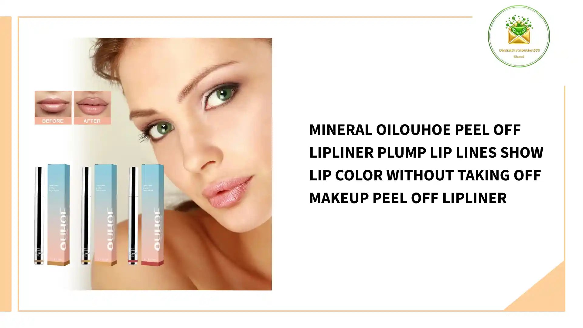 Mineral OilOUHOE Peel Off Lipliner Plump Lip Lines Show Lip Color Without Taking Off Makeup Peel Off Lipliner by@Outfy