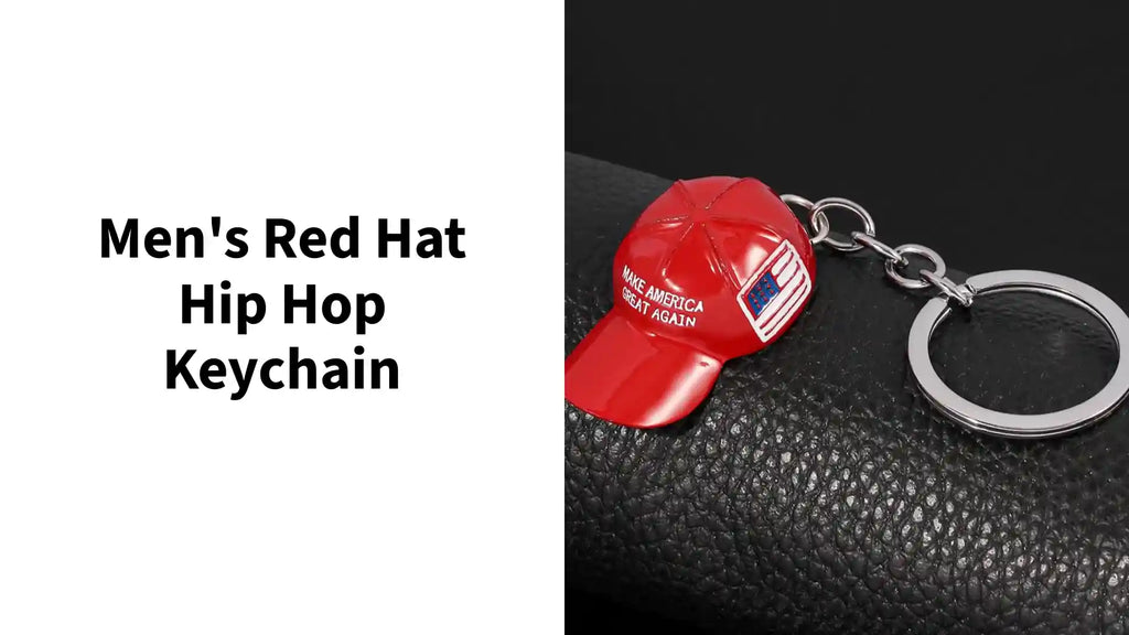 Men's Red Hat Hip Hop Keychain by@Outfy