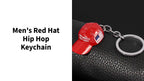 Men's Red Hat Hip Hop Keychain by@Outfy