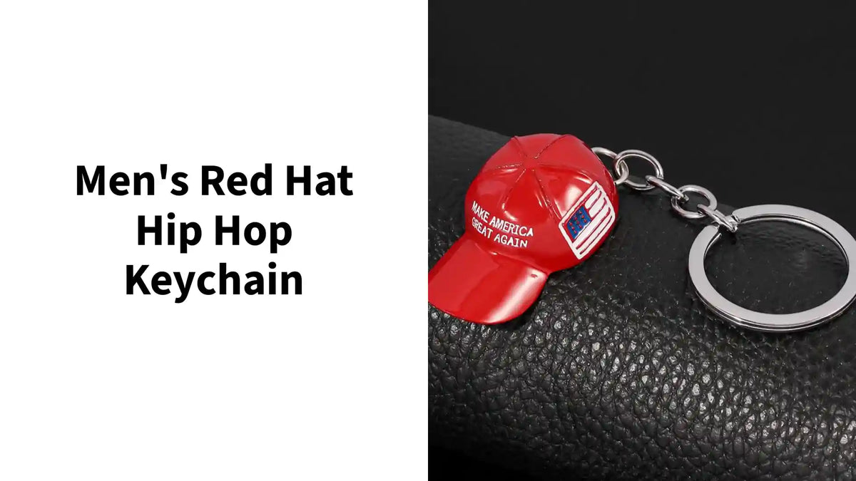 Men's Red Hat Hip Hop Keychain by@Outfy