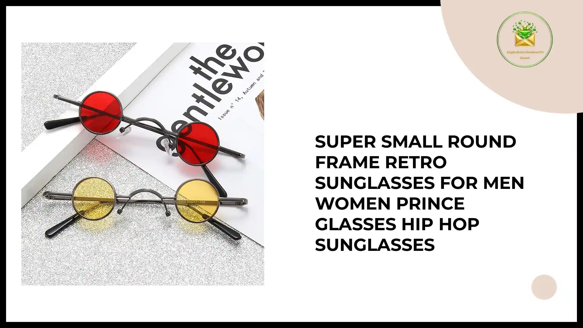 Super Small Round Frame Retro Sunglasses For Men Women Prince Glasses Hip Hop Sunglasses by@Outfy