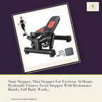 Stair Stepper, Mini Stepper For Exercise At Home, Hydraulic Fitness Twist Stepper With Resistance Bands, Full Body Workout Cardio Equipment, Stair Climber With LCD Monitor, 330LBS Load Capacity by@Outfy