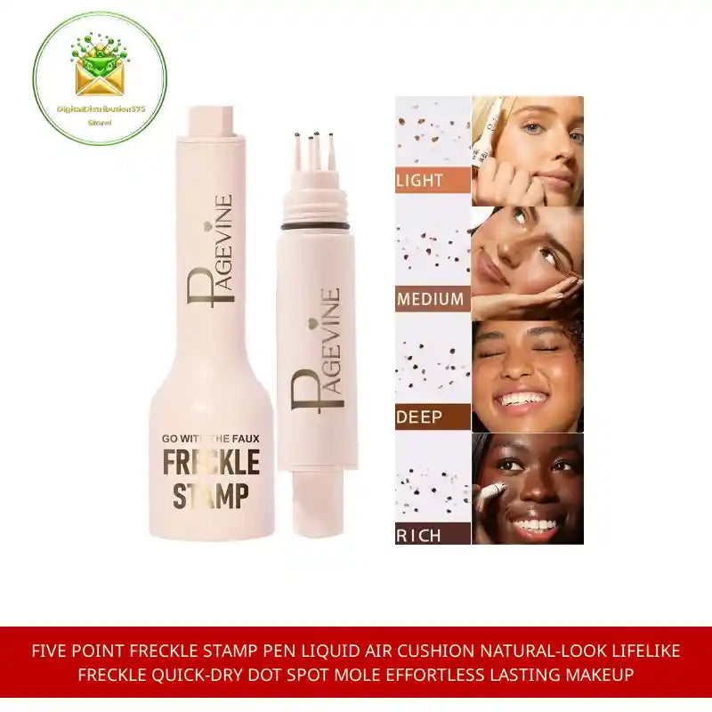 Five Point Freckle Stamp Pen Liquid Air Cushion Natural-Look Lifelike Freckle Quick-Dry Dot Spot Mole Effortless Lasting Makeup by@Outfy