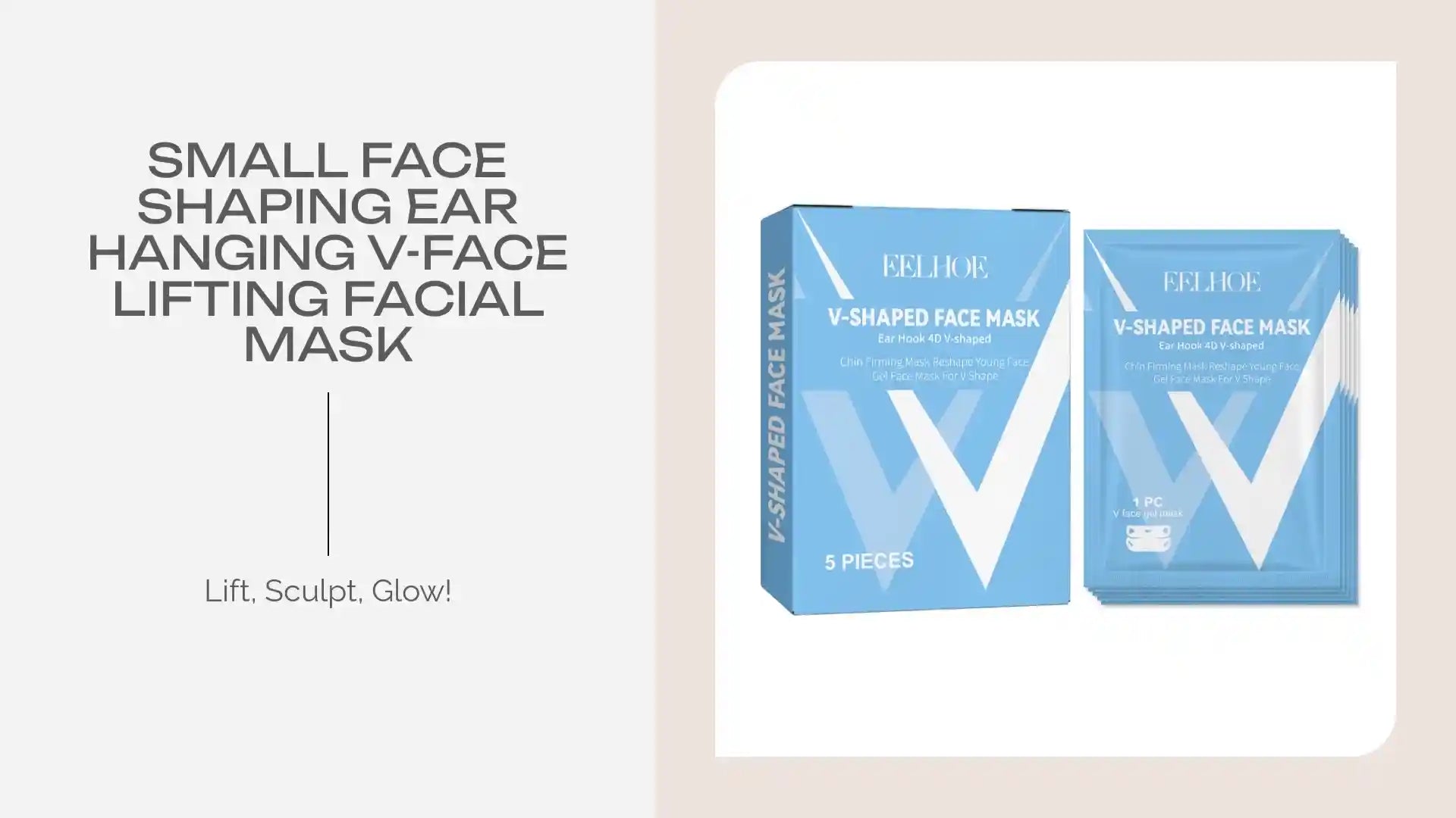 Small Face Shaping Ear Hanging V-face Lifting Facial Mask by@Outfy
