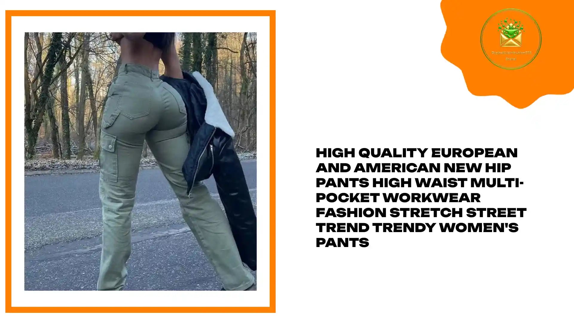 High Quality European And American New Hip Pants High Waist Multi-pocket Workwear Fashion Stretch Street Trend Trendy Women's Pants by@Outfy