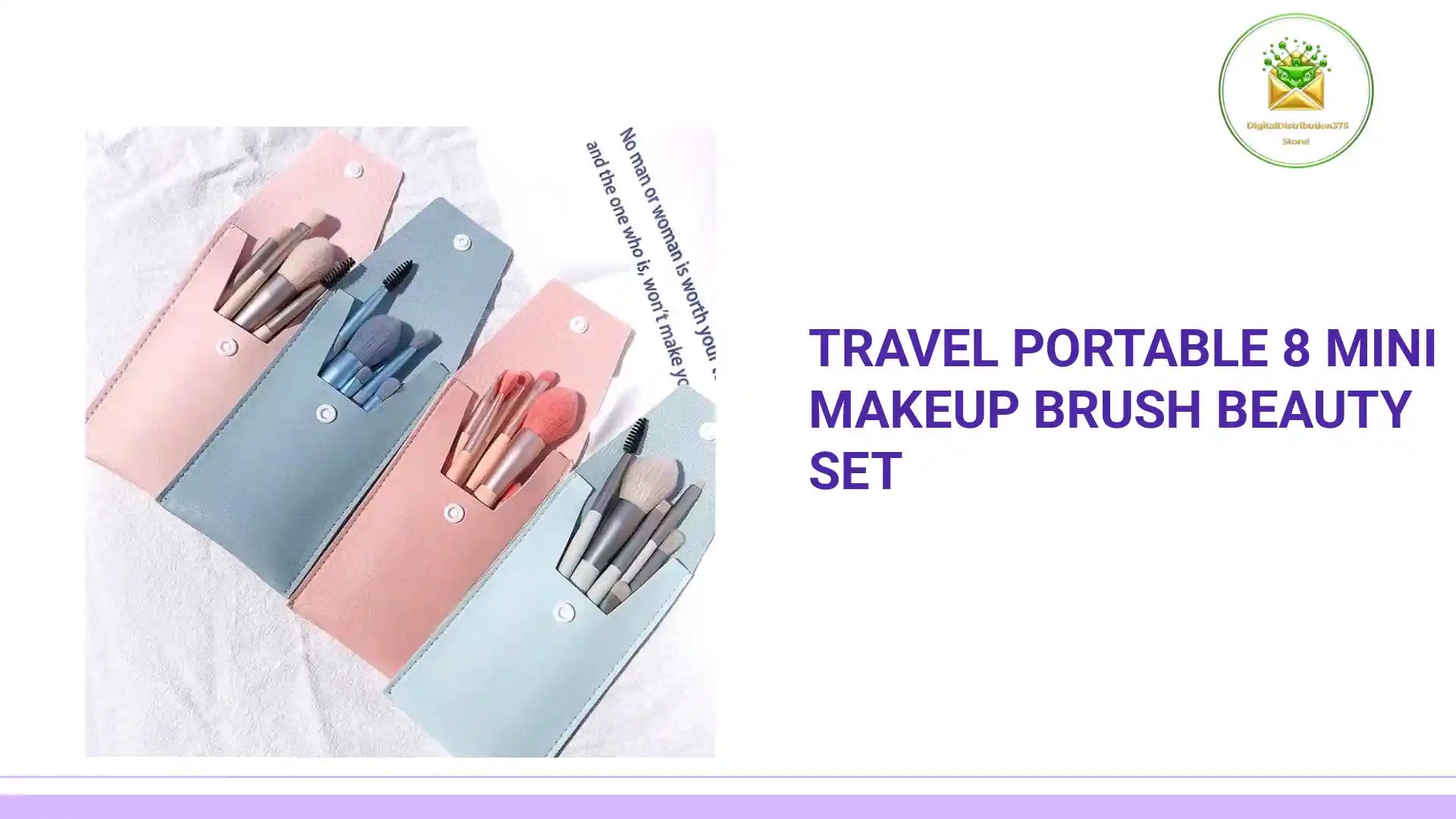 Travel Portable 8 Mini Makeup Brush Beauty Set by@Outfy