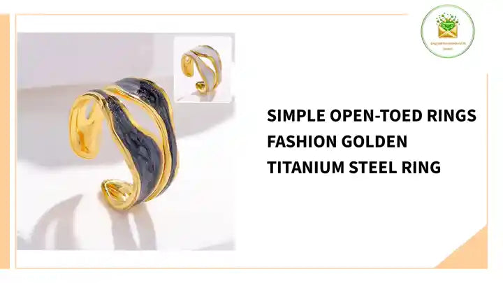 Simple Open-toed Rings Fashion Golden Titanium Steel Ring by@Outfy