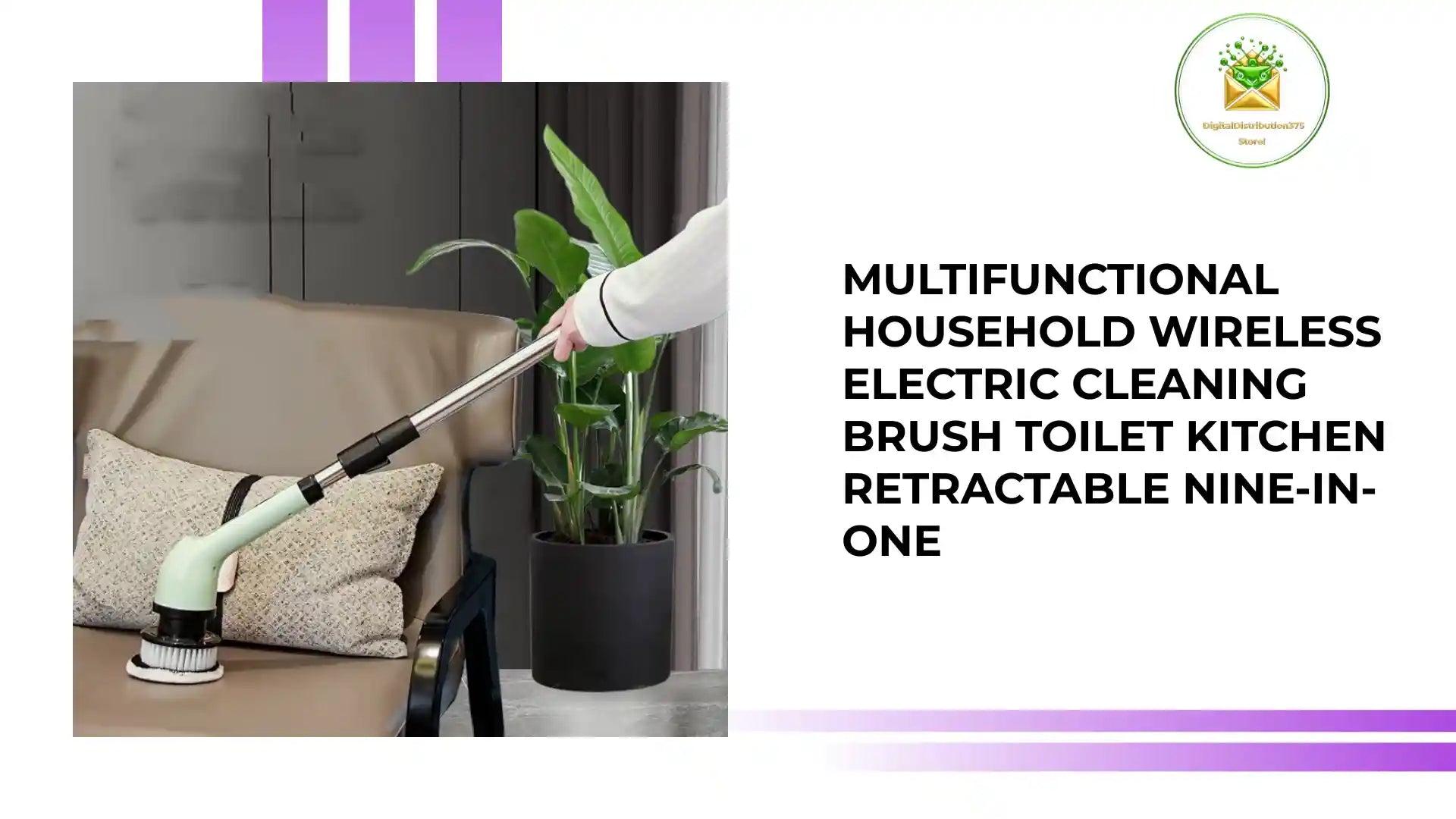 Multifunctional Household Wireless Electric Cleaning Brush Toilet Kitchen Retractable Nine-in-one by@Outfy
