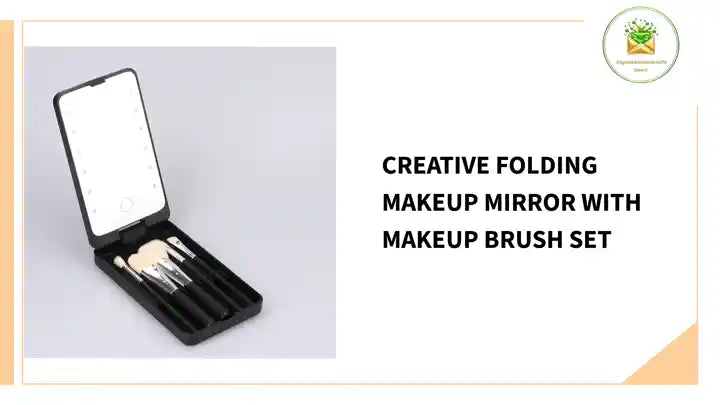 Creative Folding Makeup Mirror With Makeup Brush Set by@Outfy