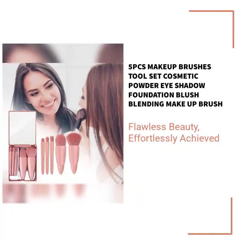 5Pcs Makeup Brushes Tool Set Cosmetic Powder Eye Shadow Foundation Blush Blending Make Up Brush by@Outfy