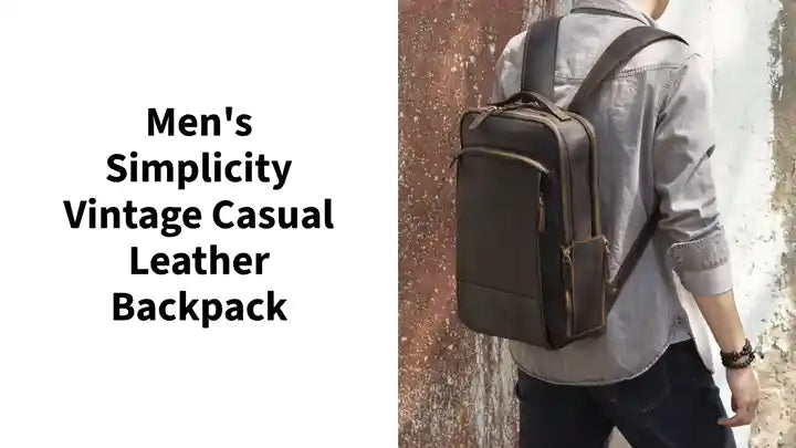Men's Simplicity Vintage Casual Leather Backpack by@Outfy